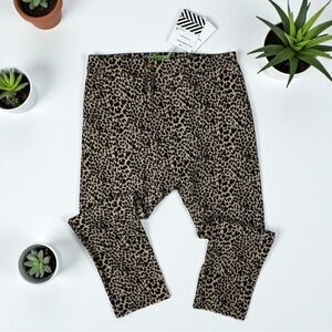 Sandrine Rose x Free People Harem Pants Size Medium French Terry Leopard Baggy